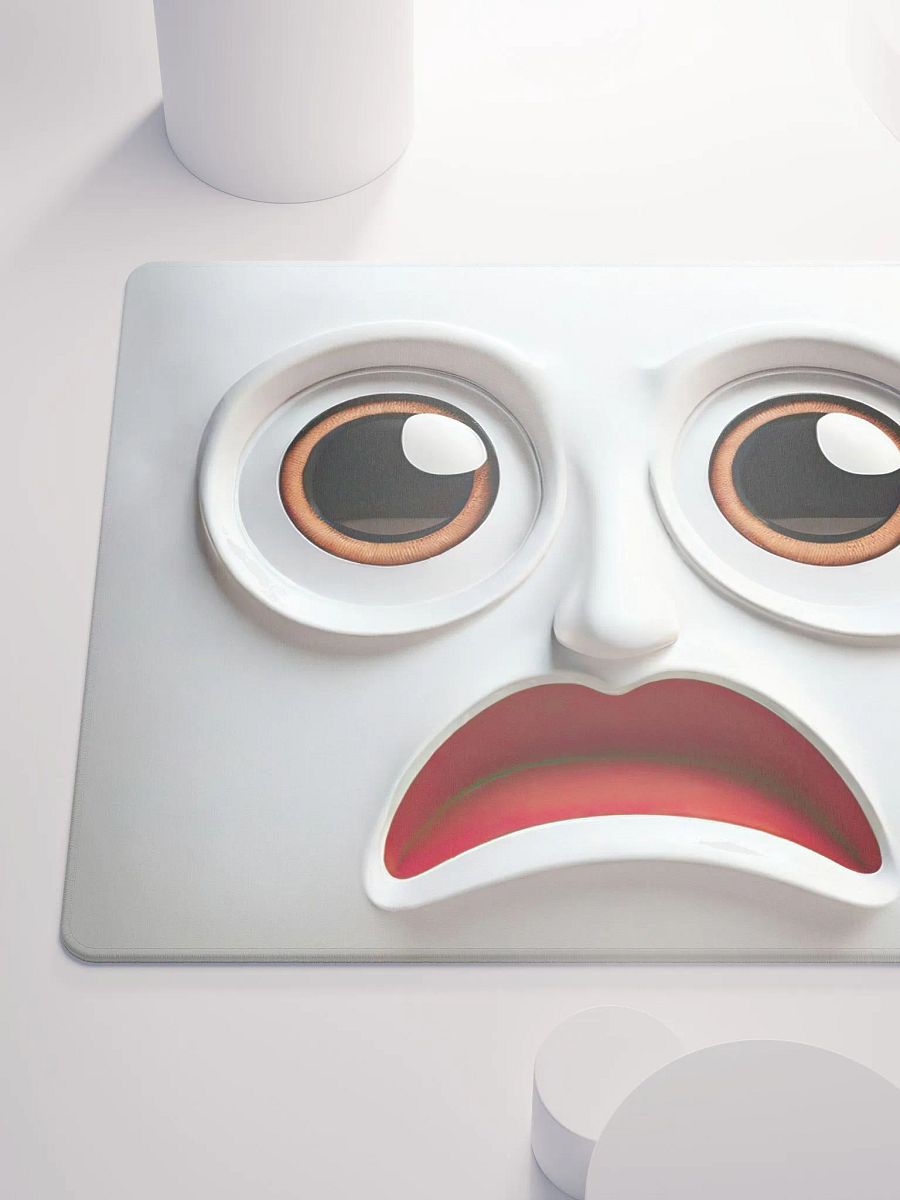 Whimsical Surprised Face Mouse Pad: Add Playfulness to Your Workspace! product image (6)