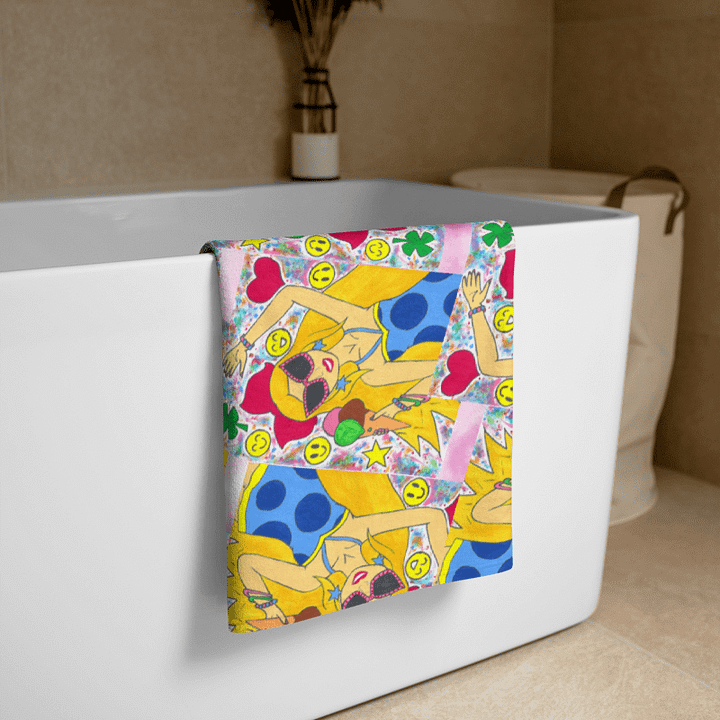 Girl with the ice cream (art by Dina R.) tempera painting picture - Sublimated Towel product image (2)