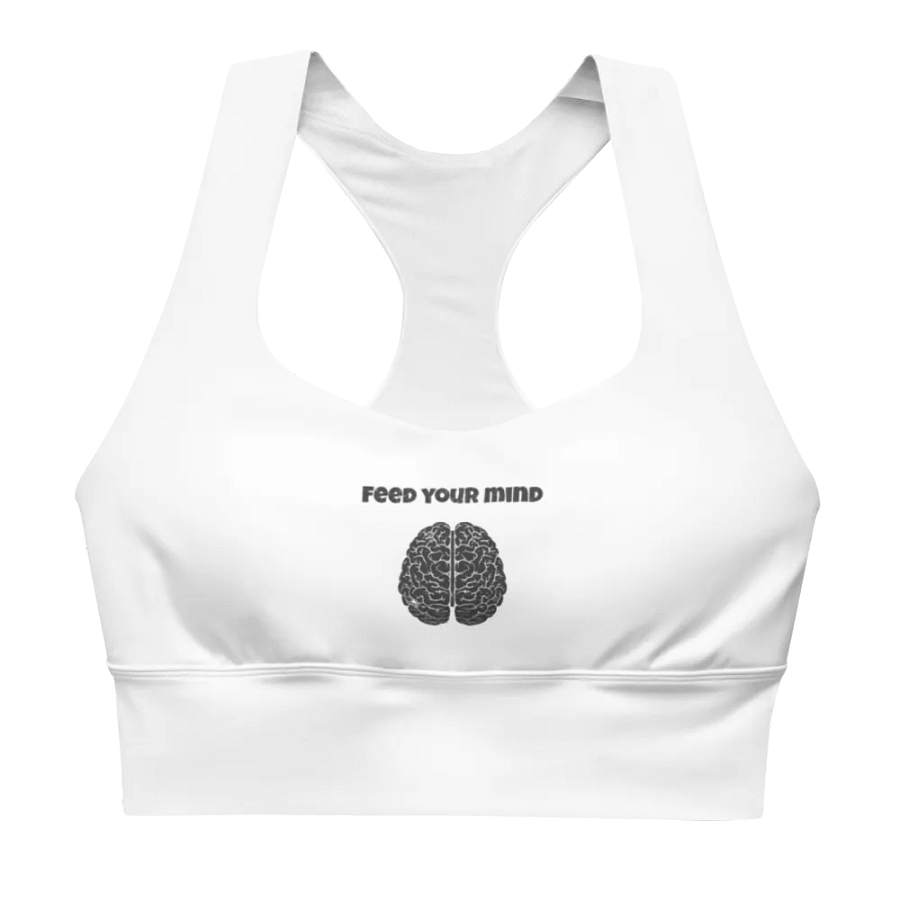 All-Over Print Longline Sports Bra - Feed Your Mind product image (4)