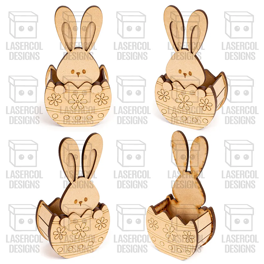 Easter Bunny Egg Basket (5 Styles) - Laser Cut Files product image (3)