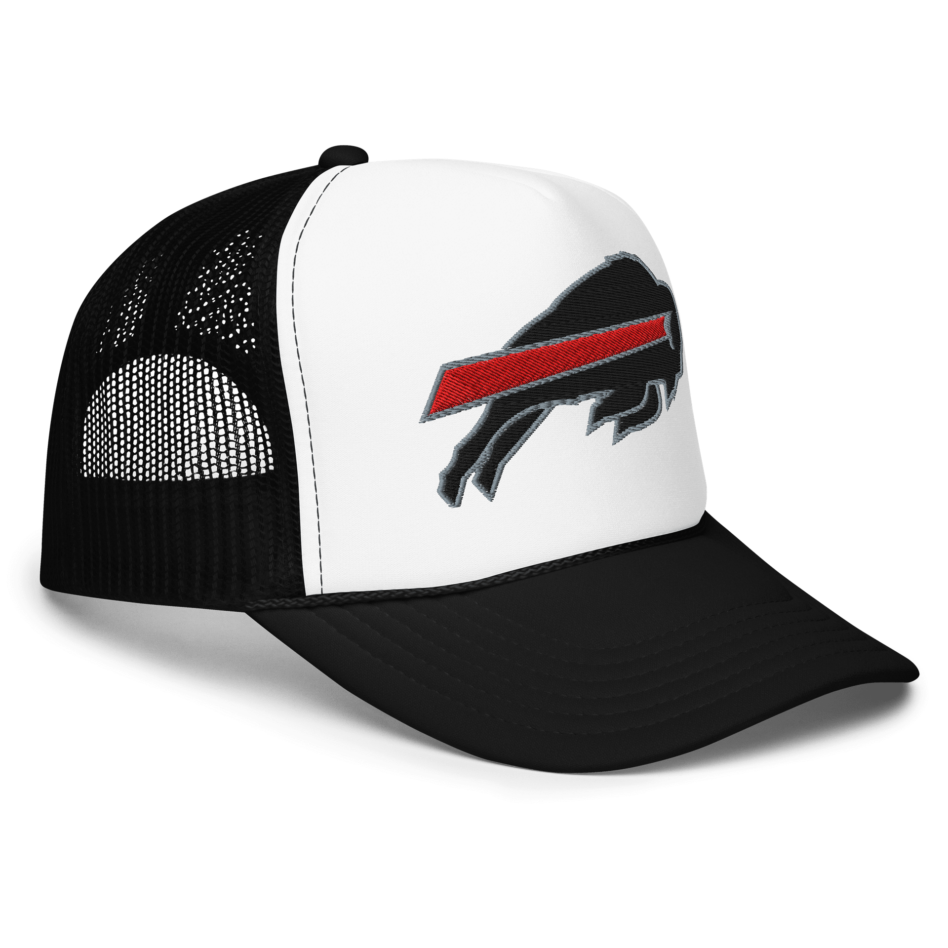 THROWBACK 90s BILLS GOAT HEAD Foam Trucker Hat product image (4)