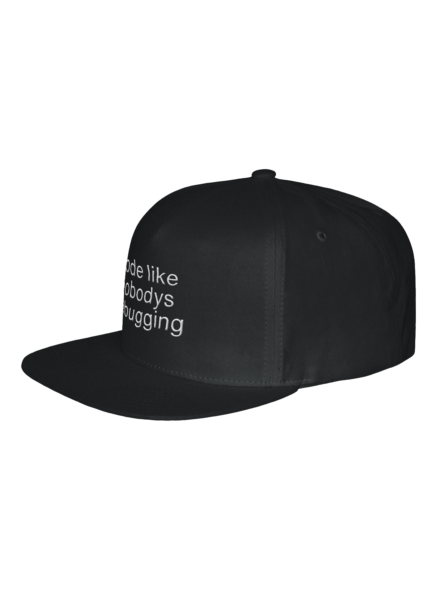 “Code Like Nobody’s Debugging.” Snapback Hat – Creative Coder Edition product image (2)