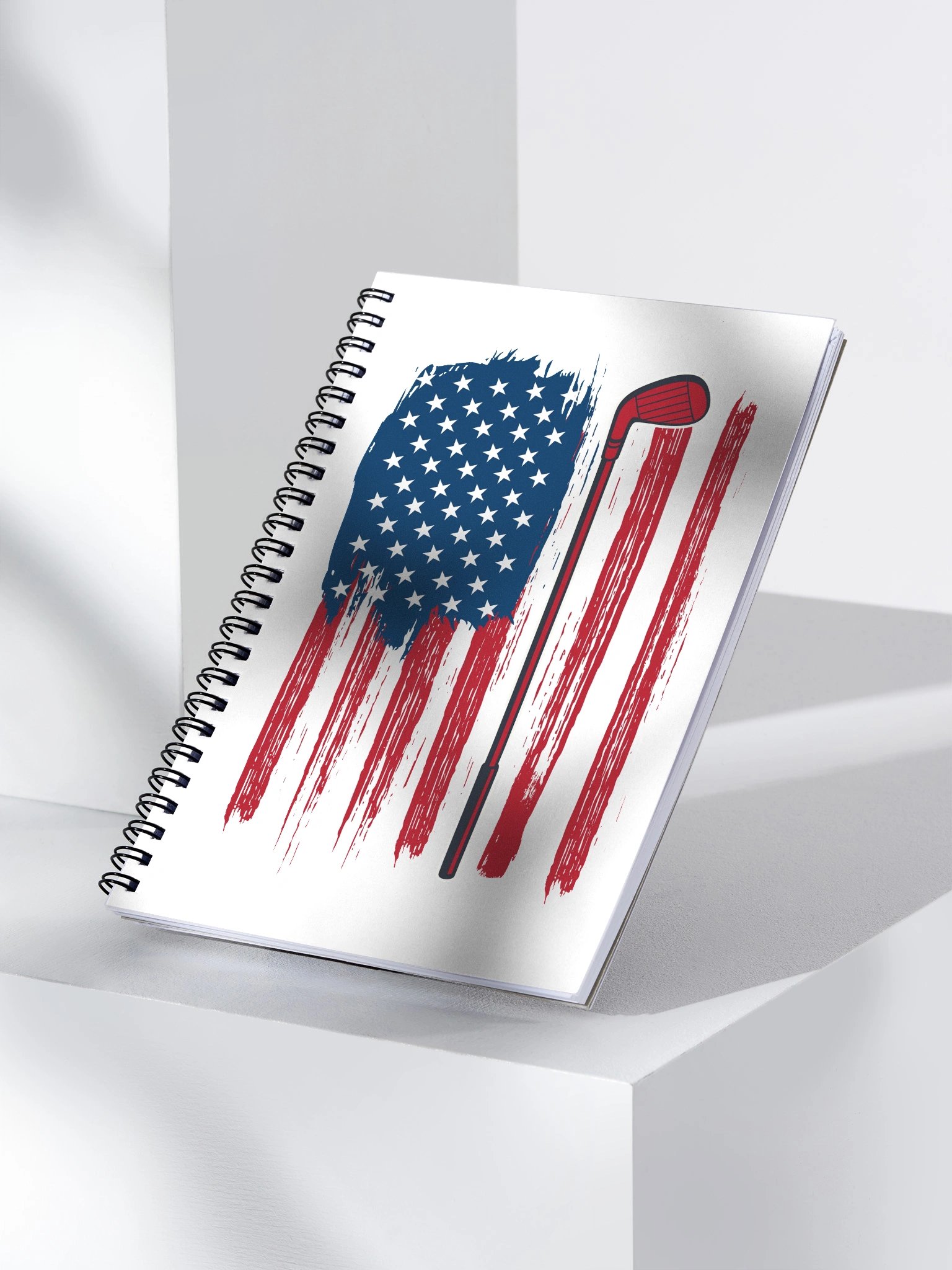 USA Flag Golfing Patriotic Spiral Notebook product image (3)