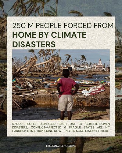 🌍 Over 250 million people have been forced from their homes in the past decade due to climate-driven disasters. As COP30 begi...