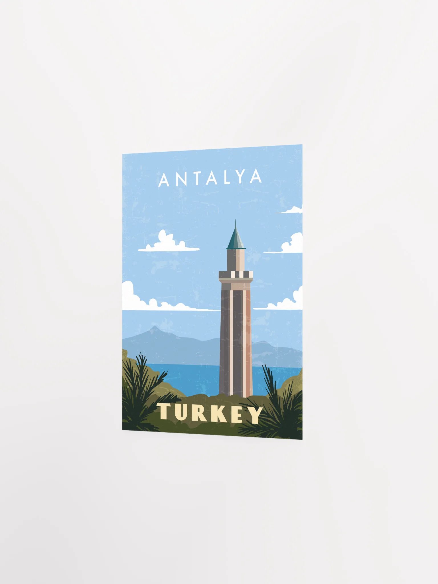 Antalya, Turkey — Retro travel minimalist poster, retro travel art, retro travel wall art, vector art product image (7)