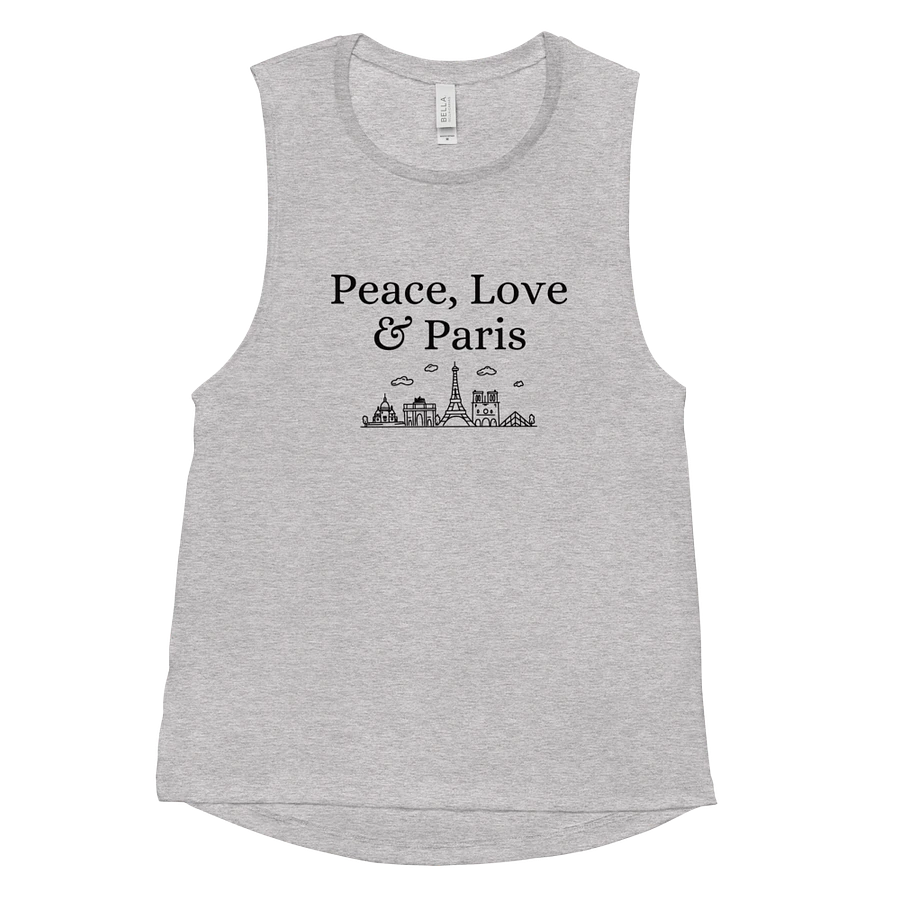 Peace, Love and Paris with Monuments Women's Flowy Muscle Tank | Black Ink product image (43)