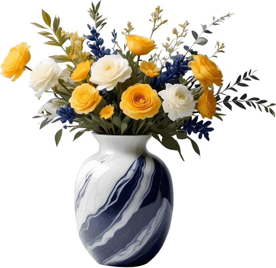 Golden Tides – Provence-Style Floral Vase PNG product image (1)