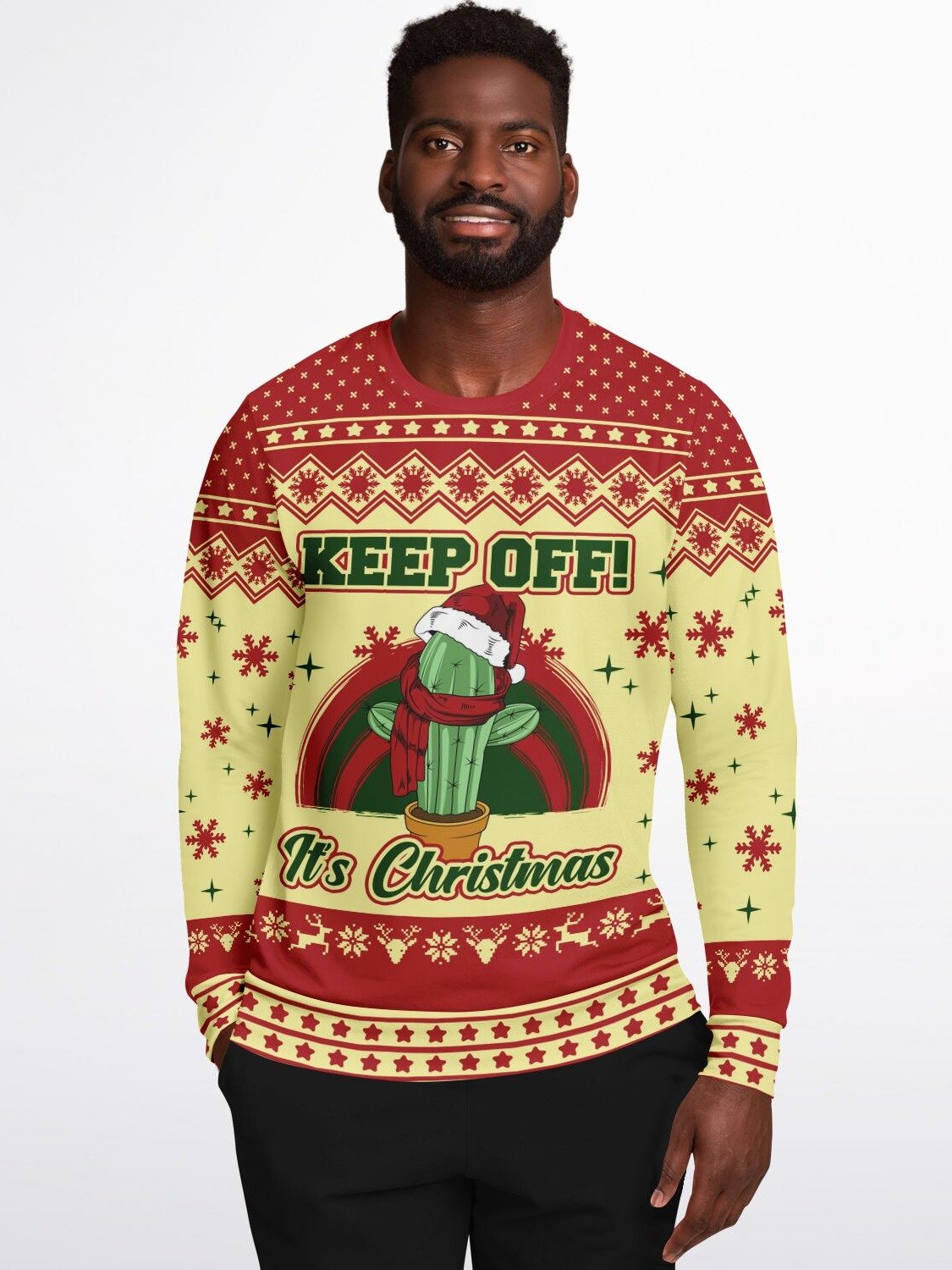 "Keep Off" Cactus Christmas Sweatshirt | Funny Ugly Christmas Sweater | Sassy Holiday Party Outfit product image (7)