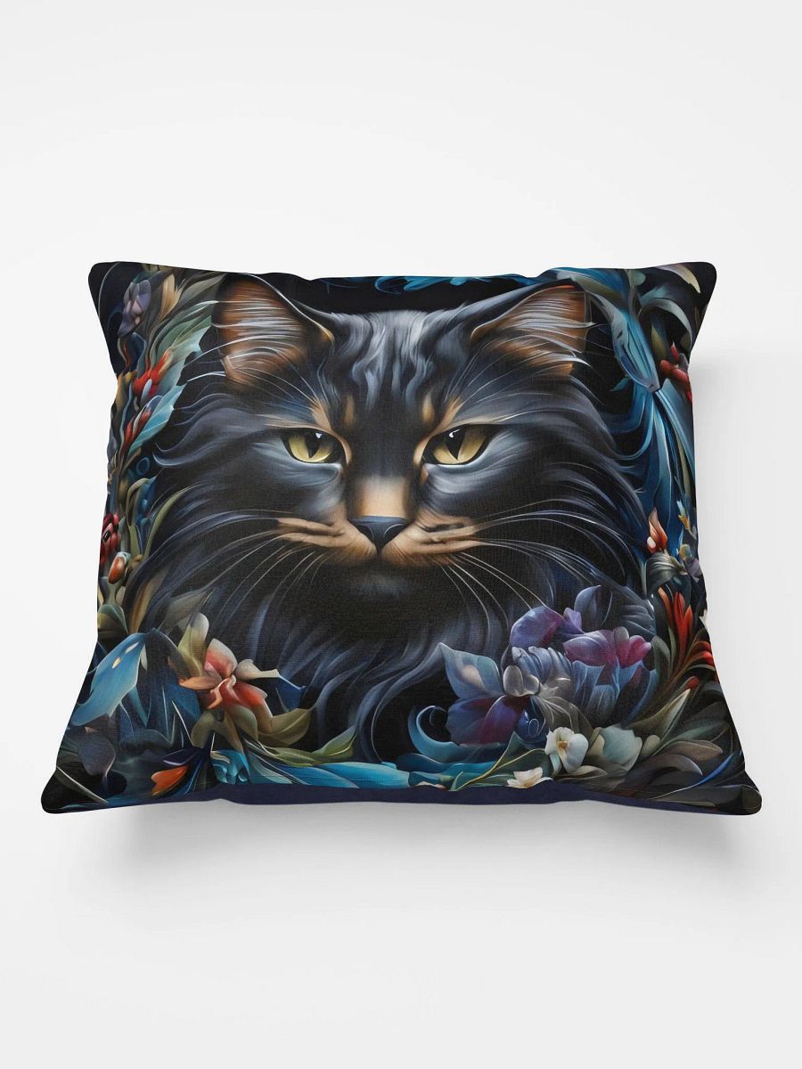 Night Blooms and Feline Dreams Pillow product image (3)