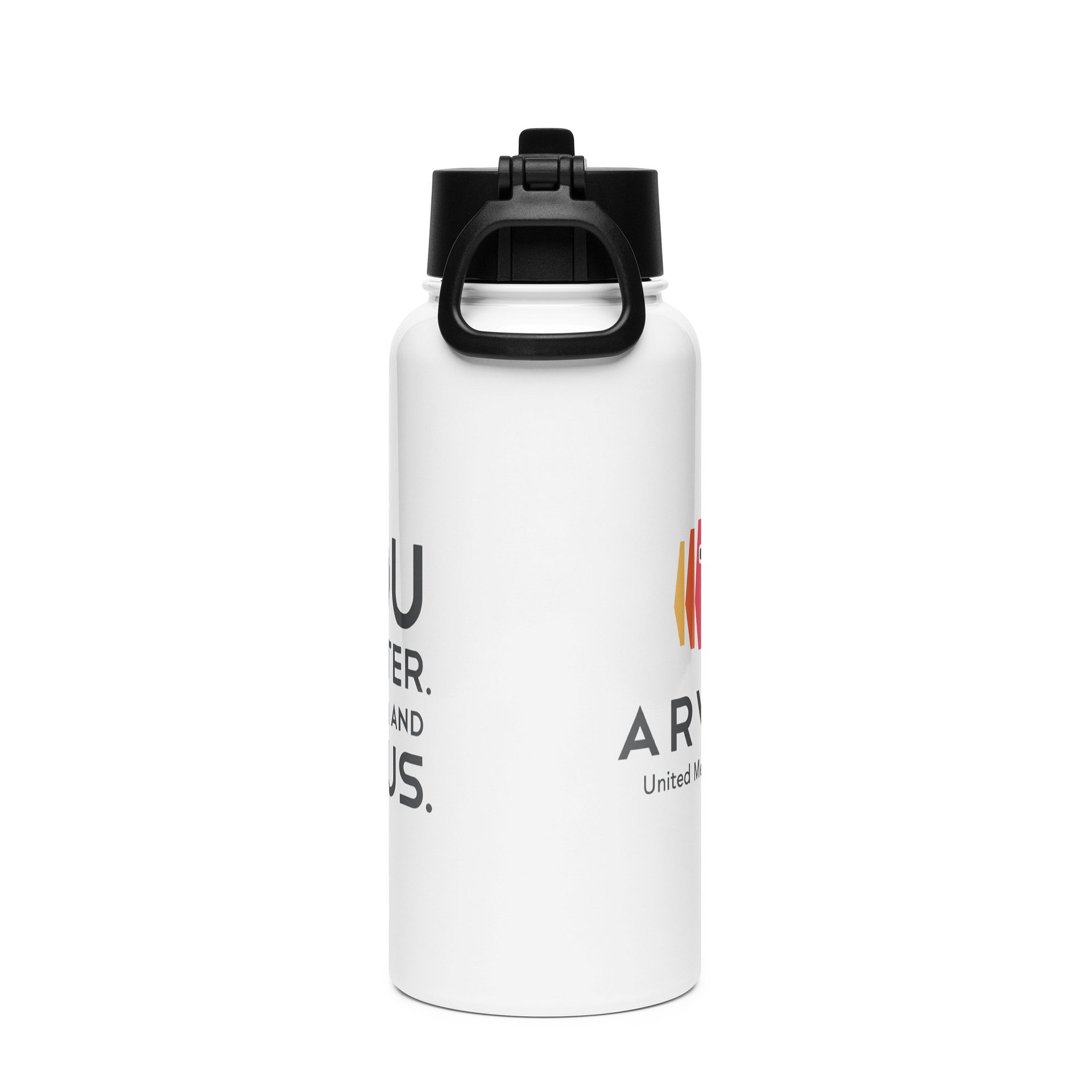 AUMC Logo and Mission Tag Stainless Steel Water Bottle with Straw Lid product image (5)