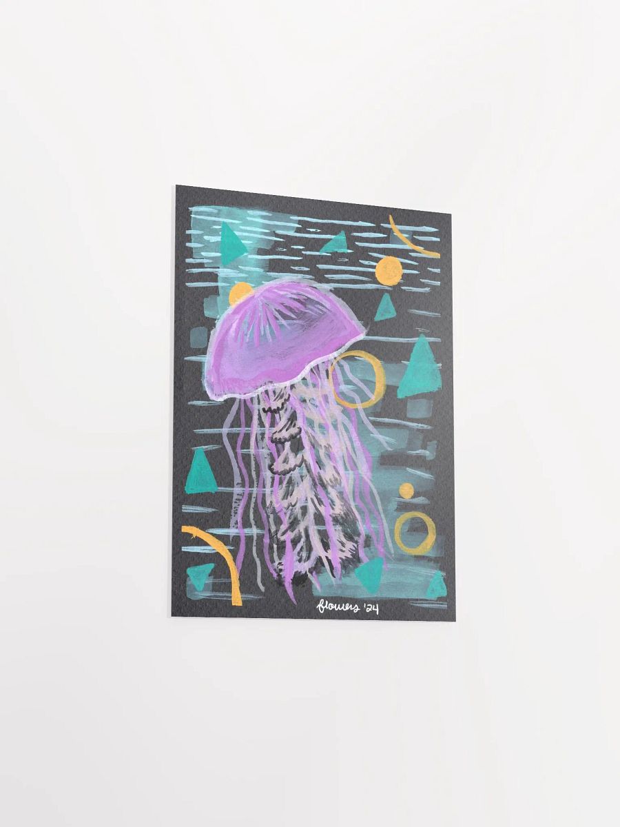 shapely jellyfish - gouache on black paper - print product image (12)