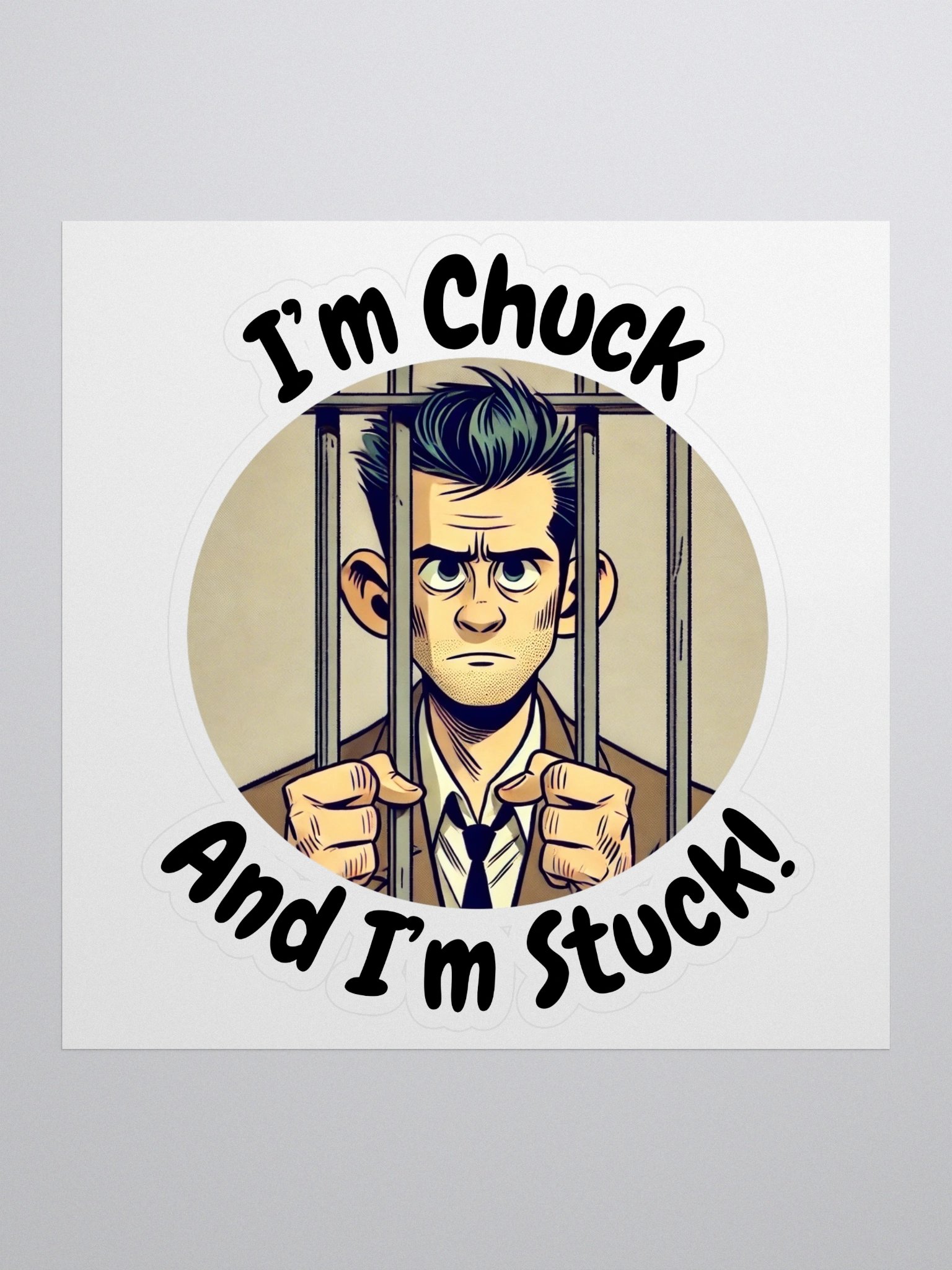 I'm Chuck And I'm Stuck! Kiss-Cut Sticker product image (1)