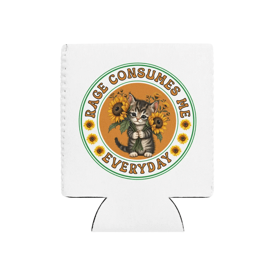 Rage Consumes Me Everyday Cat & Sunflowers Can Cooler product image (1)