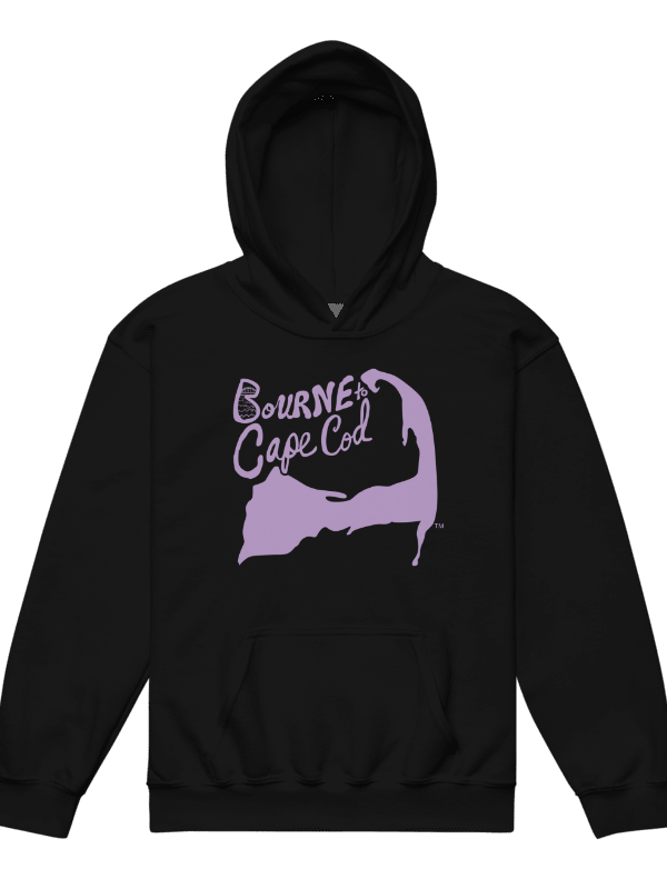 Boys' | BOURNE to Cape Cod™ | DTG Vintage Print | Youth Heavy Blend Hooded Sweatshirt | Rugged, Cozy, Adventure-Ready | Lilac Logo product image (6)