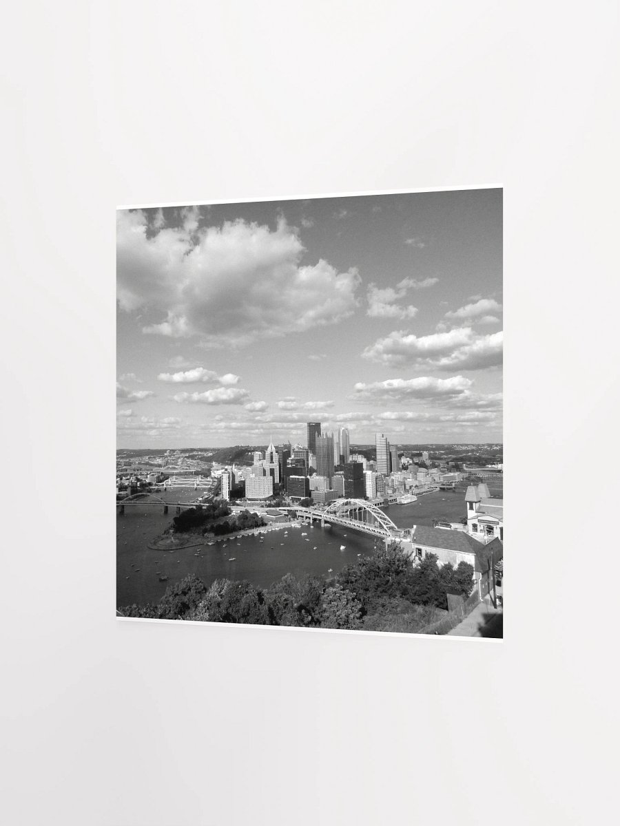 Pittsburgh - Cloudy Downtown - Black & White - poster product image (6)