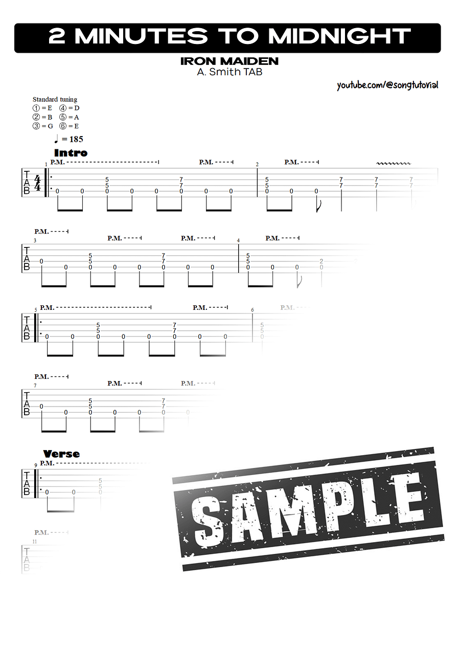 2 Minutes to Midnight PDF TAB + Backing Track MP3 product image (2)