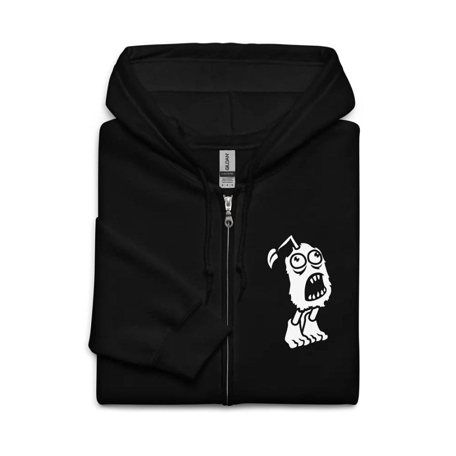 Furcorn (White on Dark) Zip-up Hoodie product image (3)