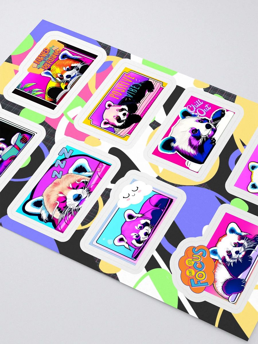 Cute Psychedelic Red Panda 8 Piece Sticker Sheet product image (3)