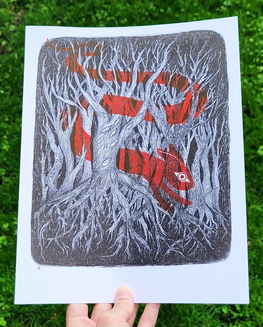 Through the Trees Riso Print product image (1)