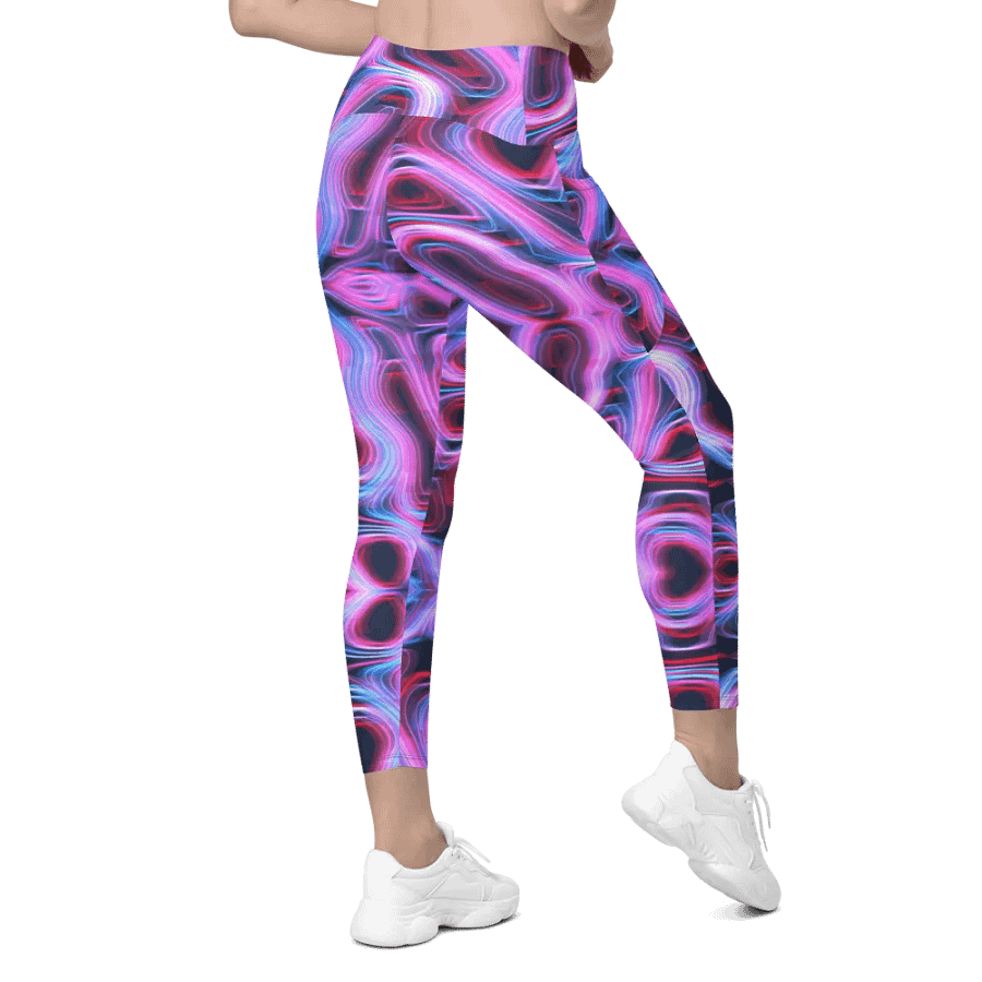 Psychedelic Wave All-Over Leggings with Pockets product image (9)