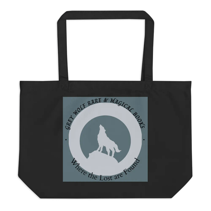 Grey Wolf Rare & Magical Books Logo Organic Tote Bag product image (1)
