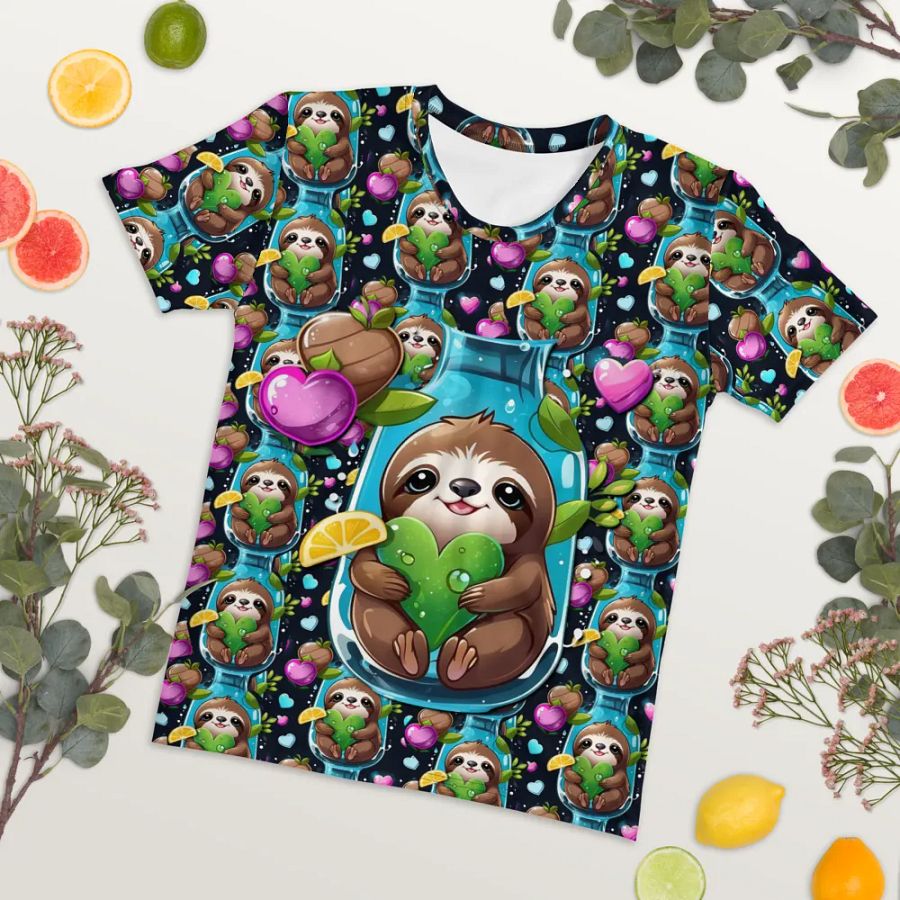 Kawaii Sloth All Over Print T-shirt product image (7)