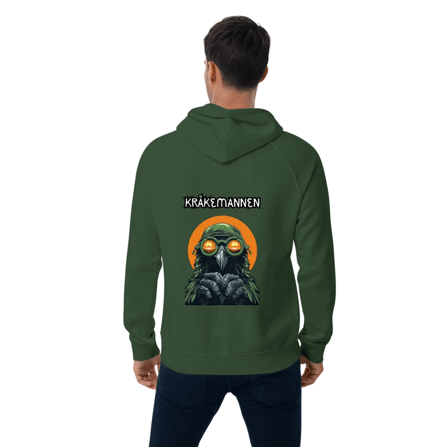 Unisex Eco Raglan Hoodie 💚 THE NORWEGIAN CROW MAN product image (2)