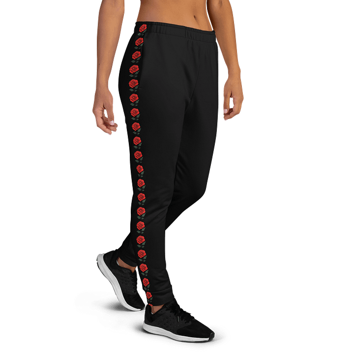Women’s Rose Side-Stripe Black Joggers product image (1)