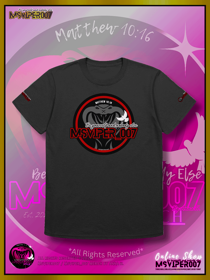 T-Shirt - "MsViper_007™ Brand Classic [red/blk emblem] Support&Sport" - Streetwear/Cozy Lightweight T-Shirt By Anna H. product image (1)