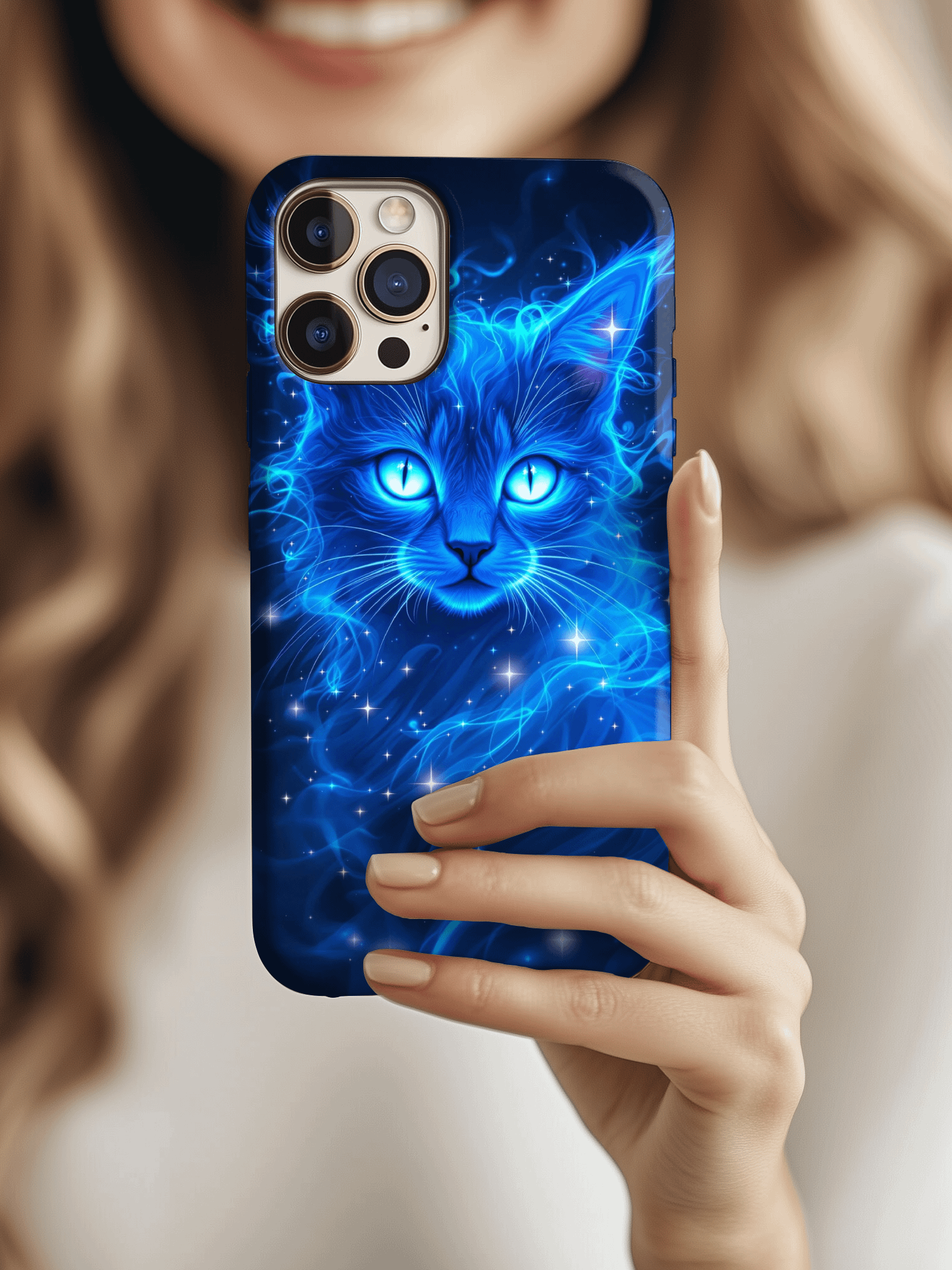 Ethereal Blue Cat MagSafe® iPhone Case product image (29)
