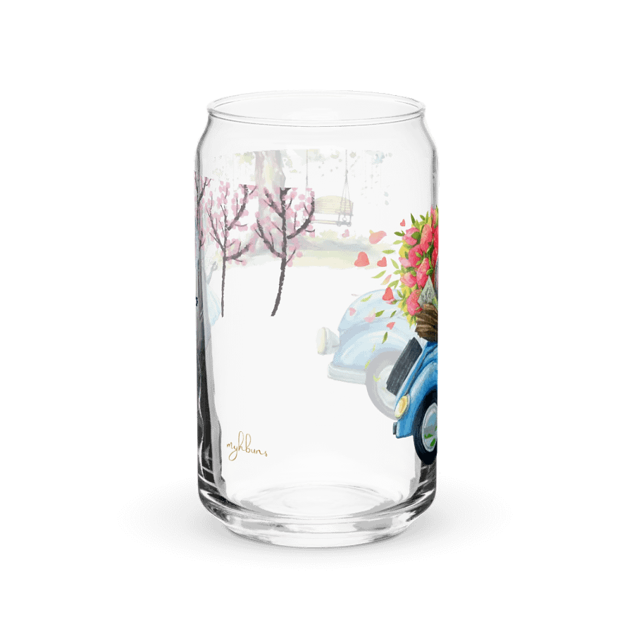 Four Seasons of Love: Love In Full Bloom Can-Shaped Glass | Romantic Spring Drinkware product image (8)