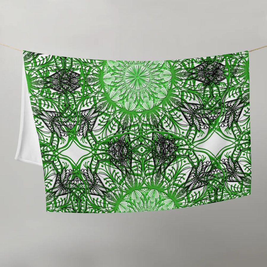 Verdant Kaleidoscope Throw Blanket product image (10)