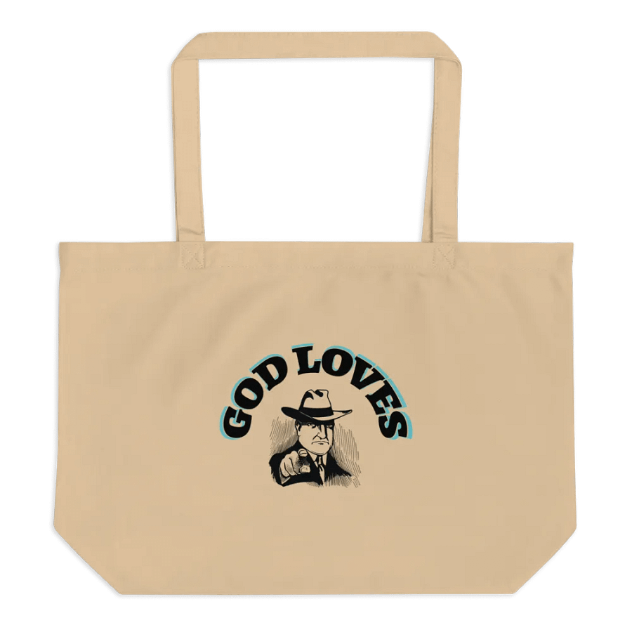 GOD LOVES YOU. Organic Canvas Tote: Stylish & Sustainable product image (2)