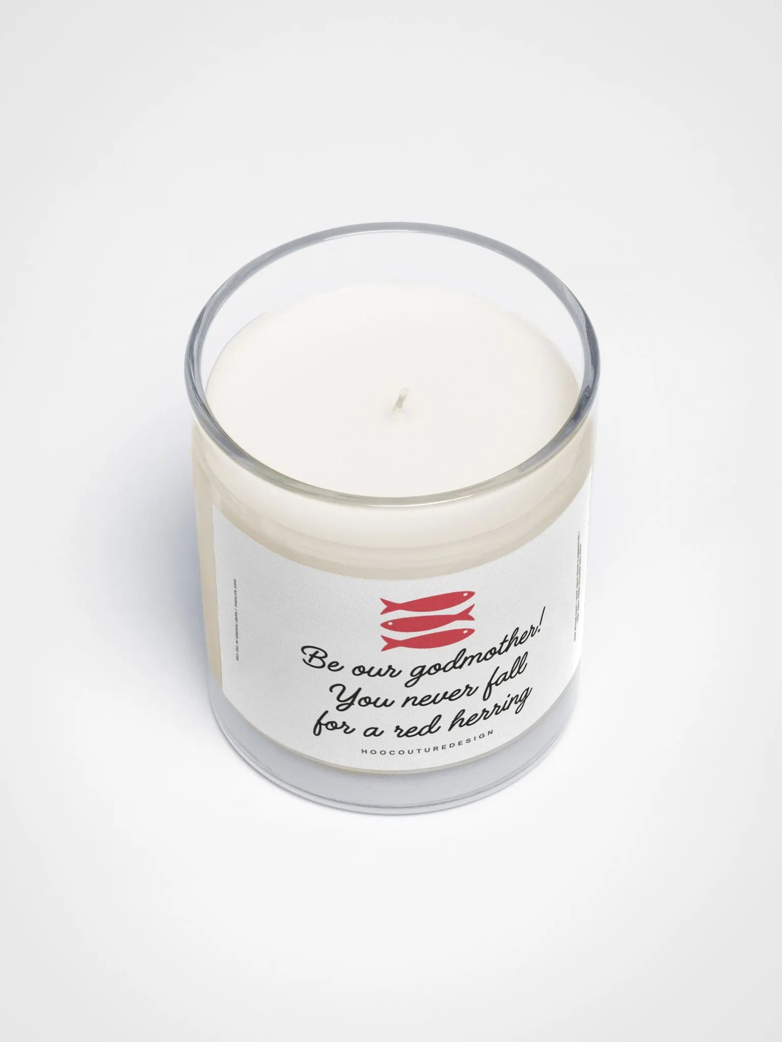 Funny gift for a godmother - Red herring - Soy wax vegan candle product image (4)