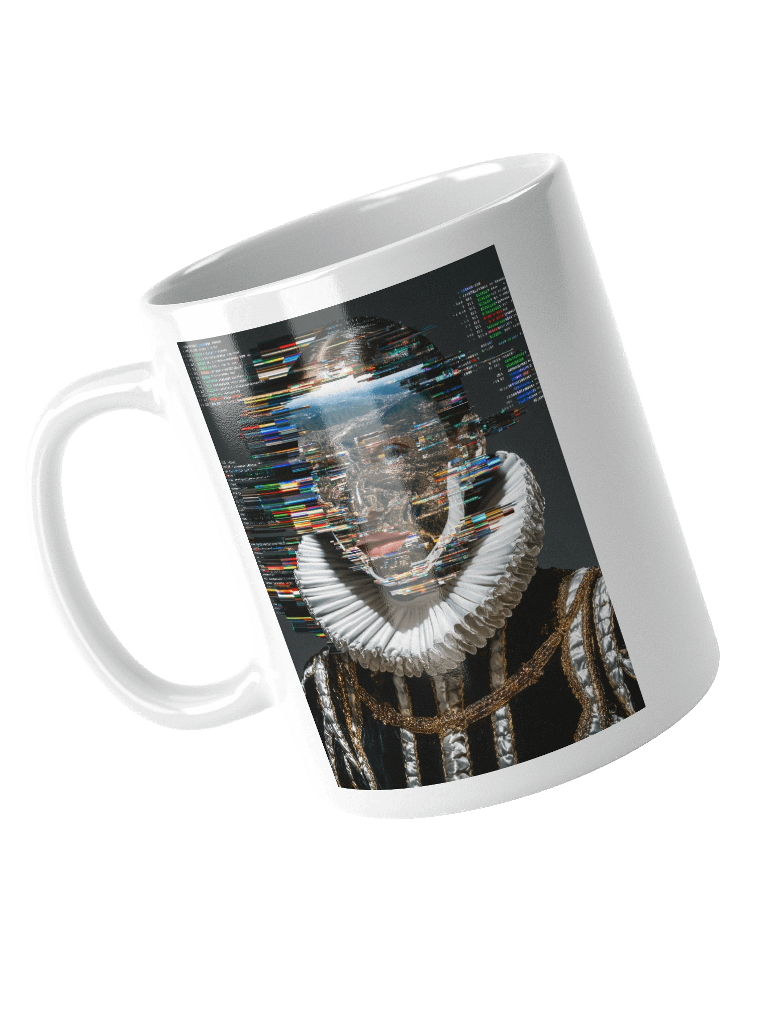 Coffee Mug Futuristic Cyberpunk Glitch Renaissance Portrait product image (4)