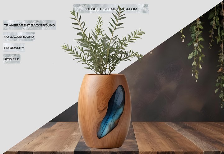 Organic Elegance – Handcrafted Boho Vase PNG product image (2)