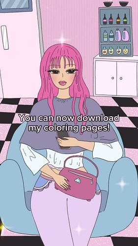 You can now download my coloring pages as a PDF on Etsy💞🫶🏼 #procreate #digitalart #coloringbook #shoediva #illustration