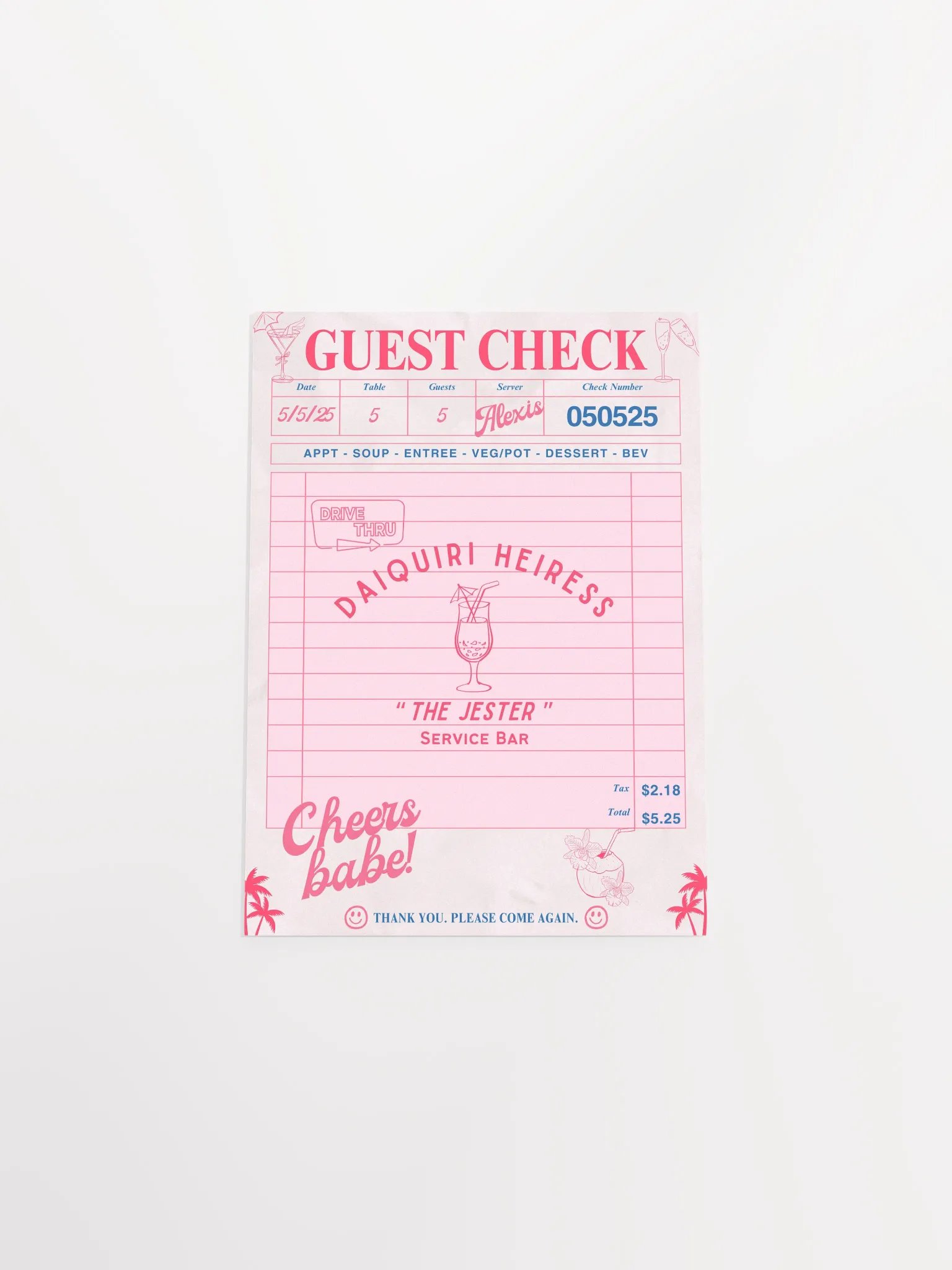 CHECK PLEASE! DAIQUIRI SUMMER PRINT product image (4)