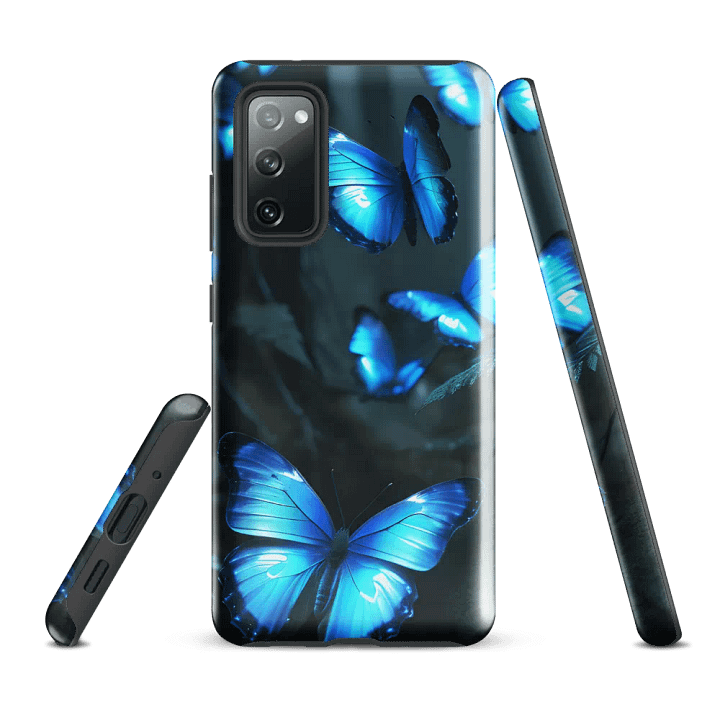 Tough Phone Case for Samsung® - Blue Iridescent Butterflies product image (1)