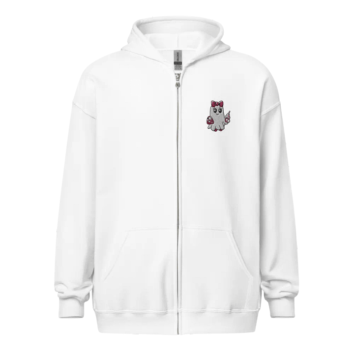 Cute Ghost Embroidered Zip Hoodie product image (1)
