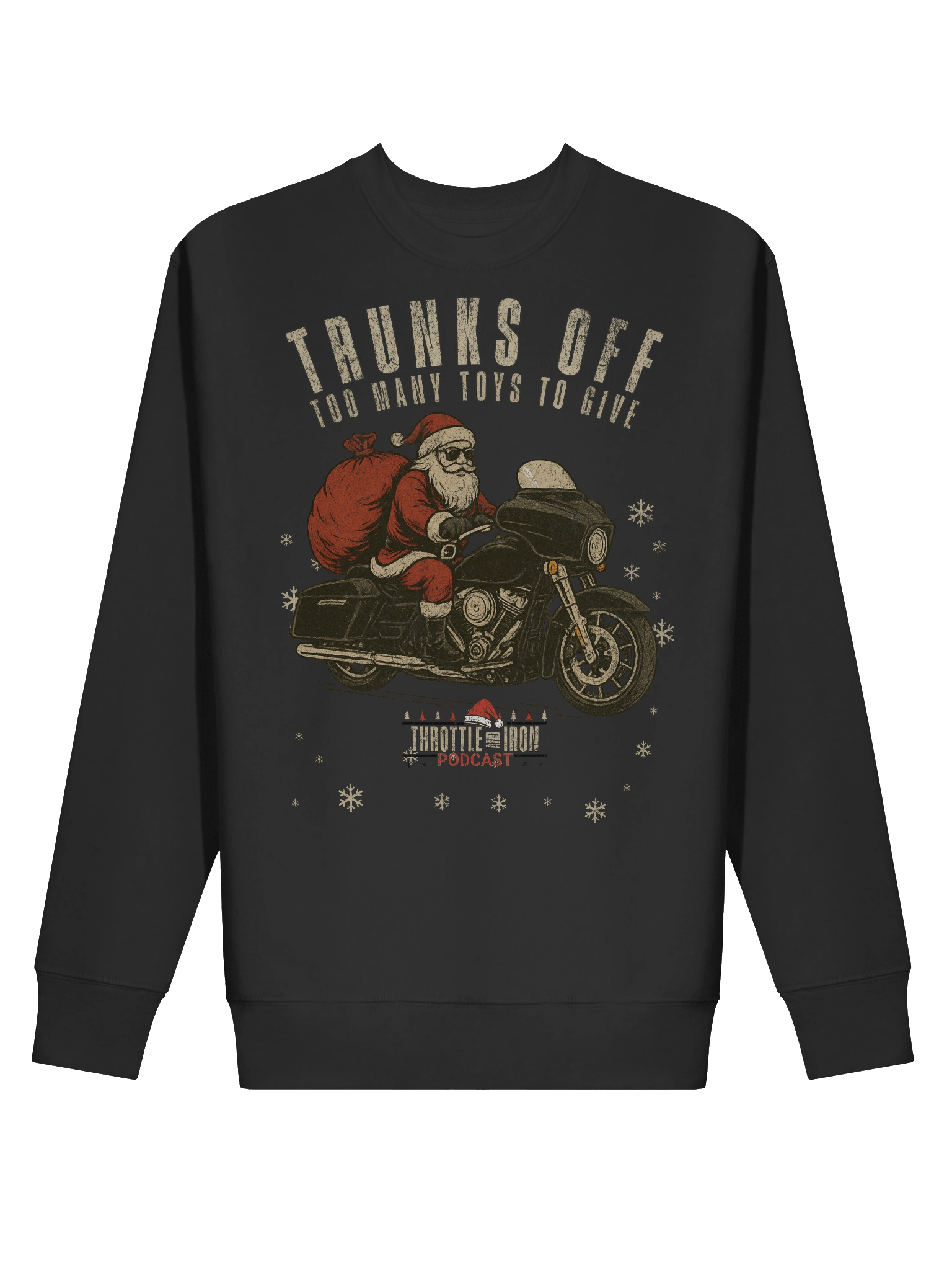Throttle and Iron “Trunks Off” Christmas Sweatshirt (HD) product image (11)