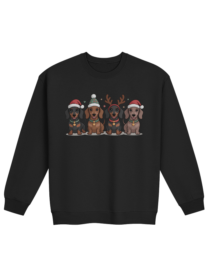 Festive Dachshund Puppies Christmas Sweatshirt – Holiday Dog Lover Gift product image (1)