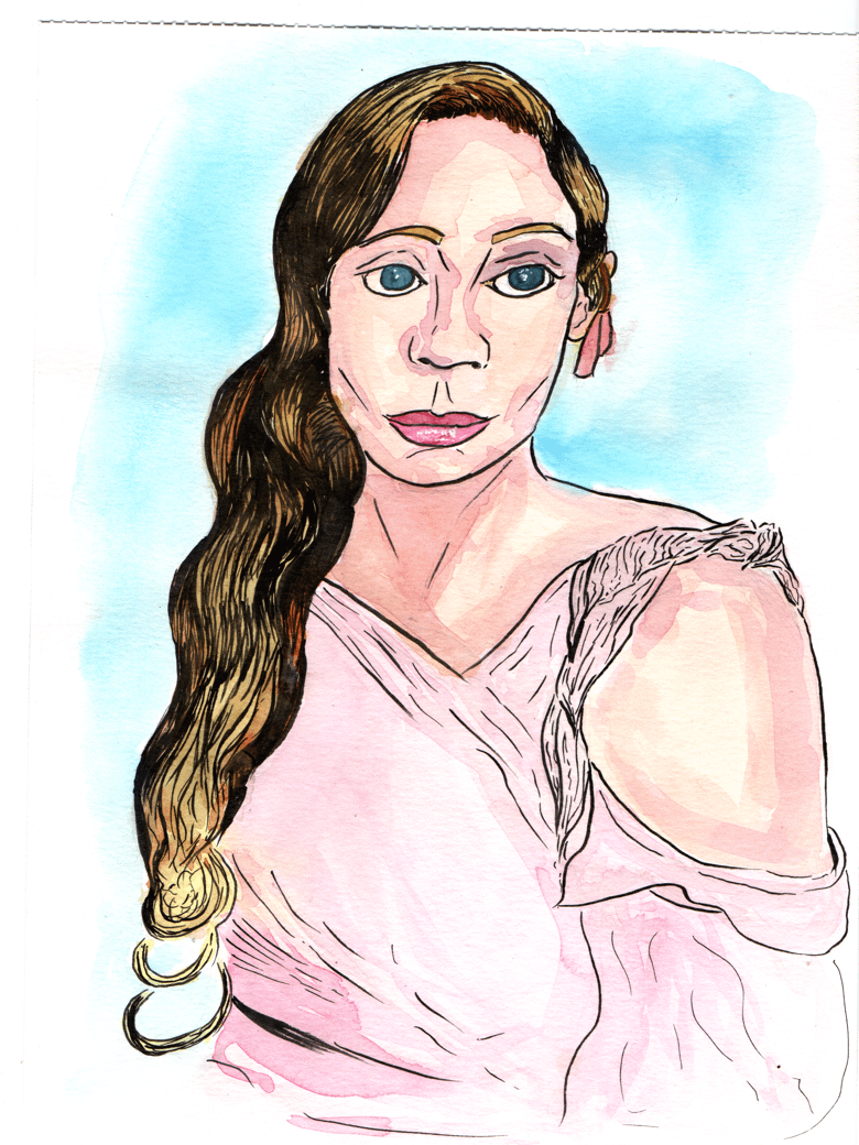 Gwendolyn Christie Watercolour & Ink Portrait Study product image (1)