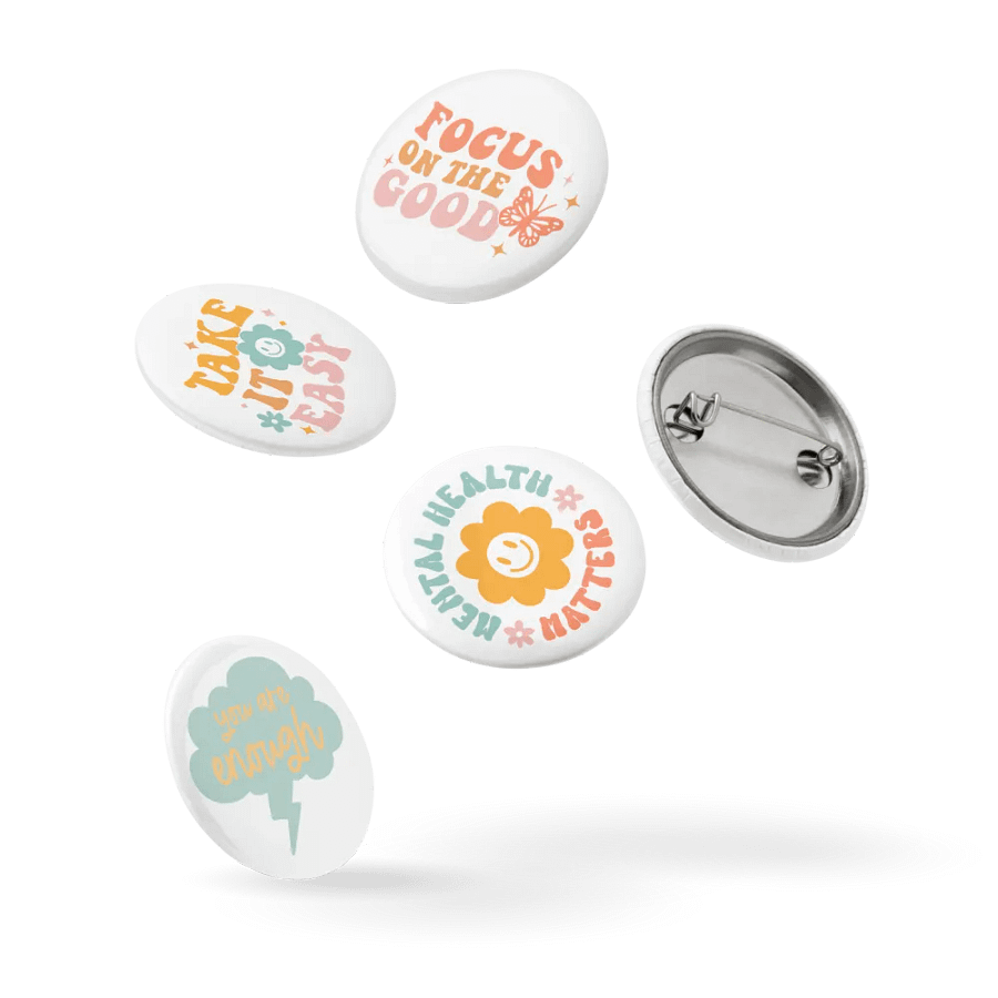 Good Vibes Mental Health Pin Button Set product image (14)