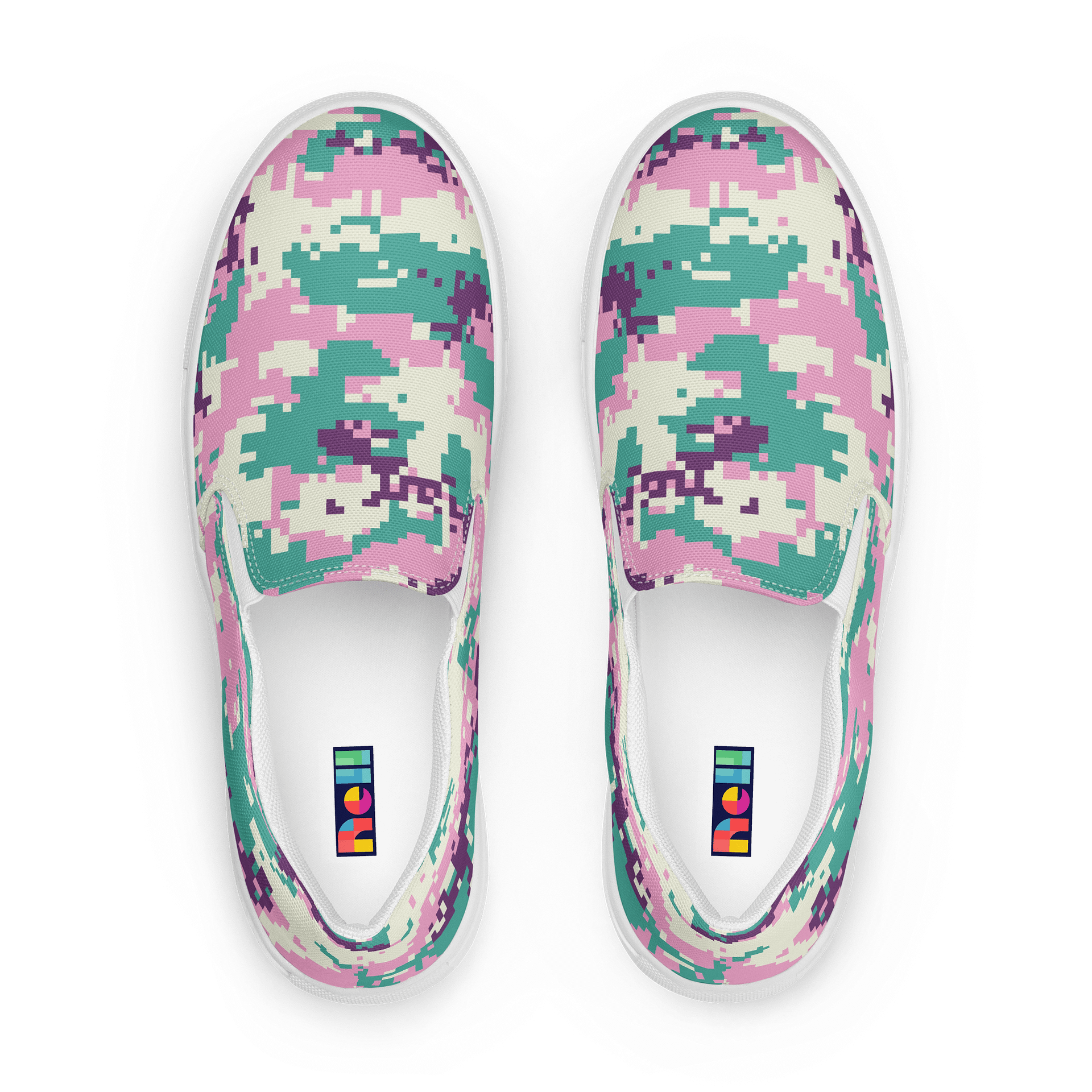 Pixelated Pink Camo Slip-Ons product image (1)