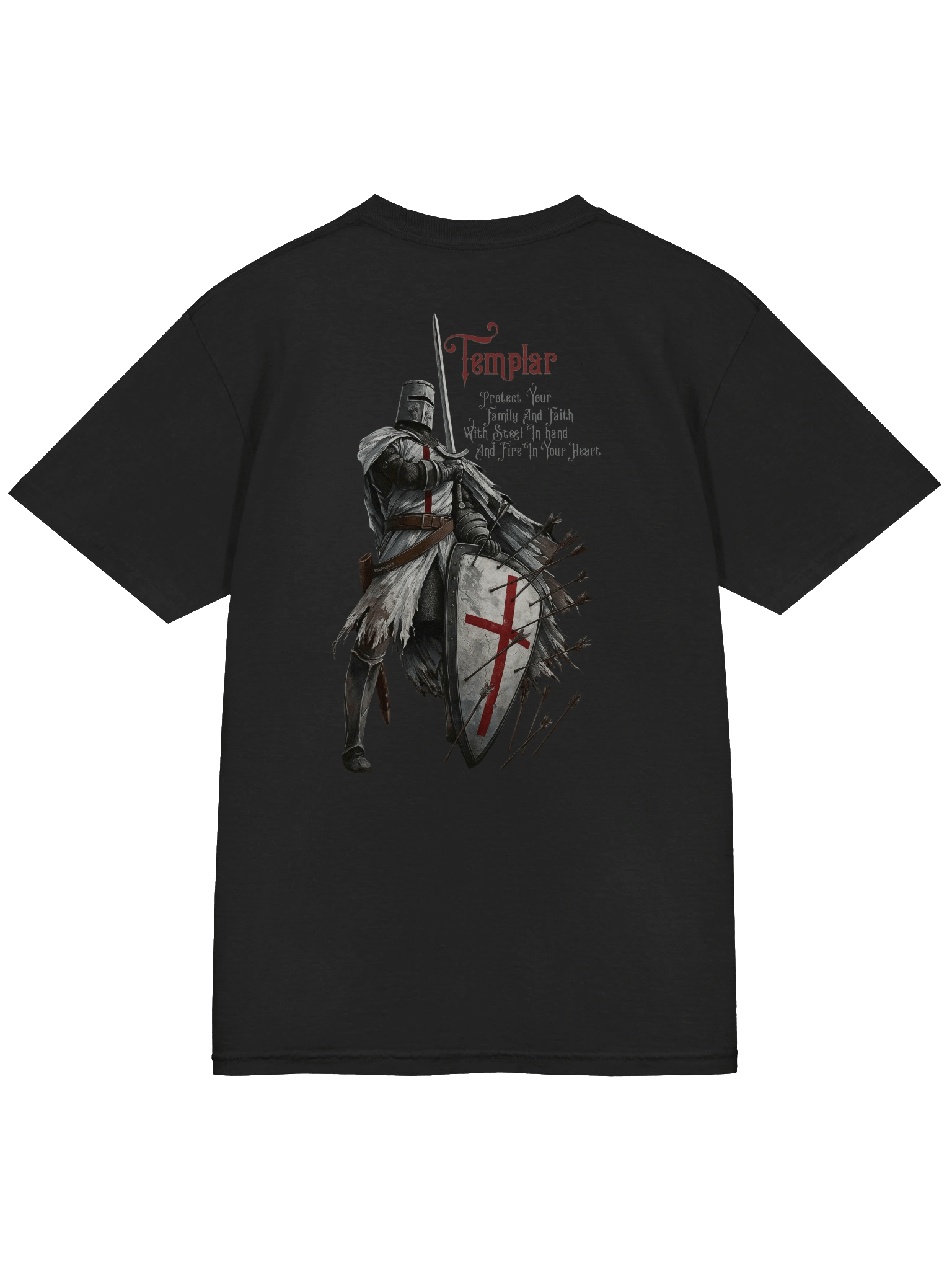 Templar Knight Tee - Shield the Weak, Strike the Wicked, product image (4)
