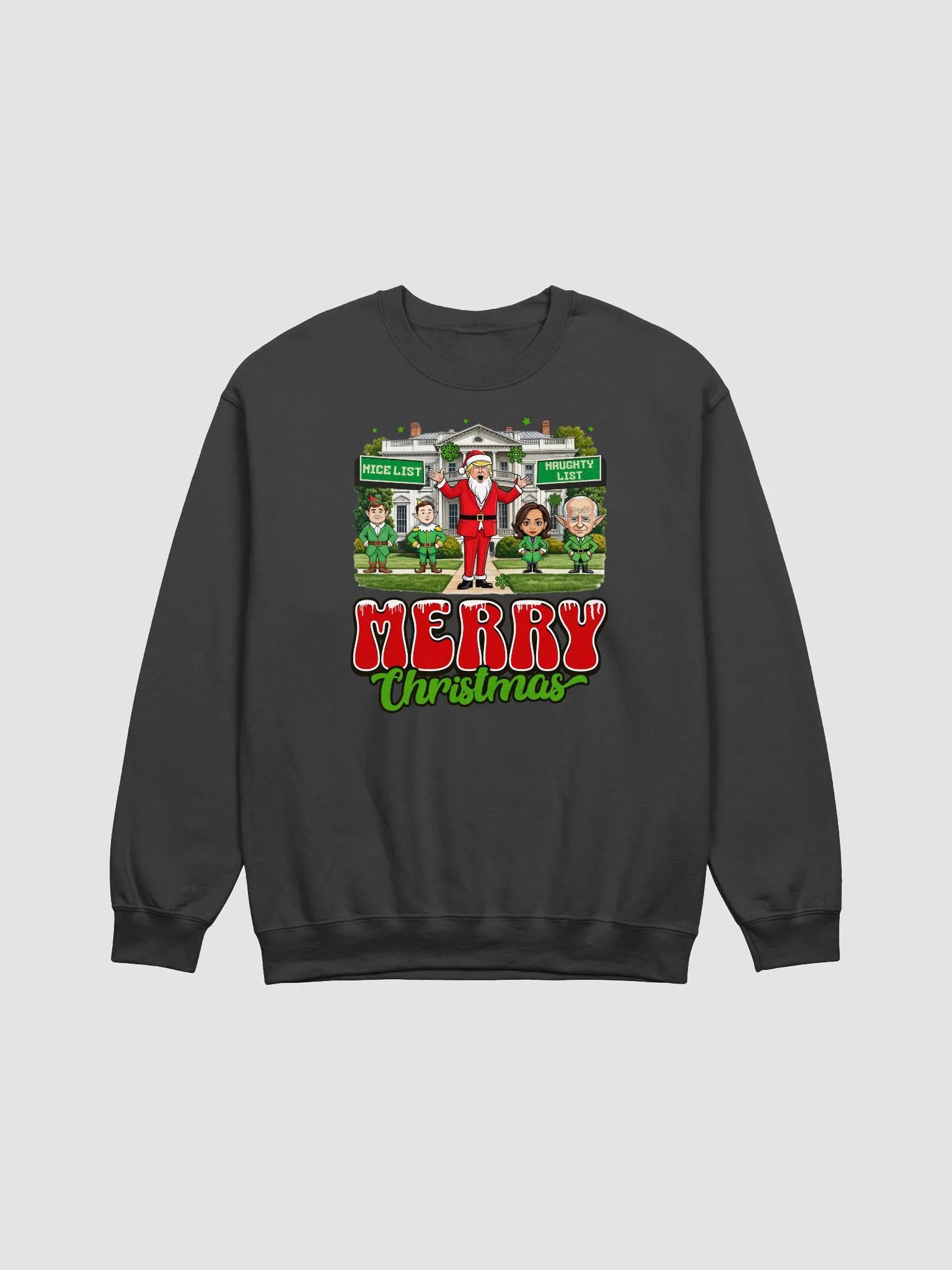 MERRY CHRISTMAS TRUMP 2024 UNISEX CHRISTMAS SWEATER VICTORY PATRIOTIC SWEATSHIRT FOR LOYAL TRUMP SUPPORTERS USA POLITICS APPAREL BOLD STATEMENT ELECTION TEE product image (3)