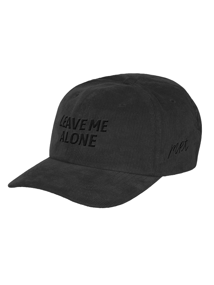 LEAVE ME ALONE Black on Black Tonal Corduroy Dad Hat product image (1)