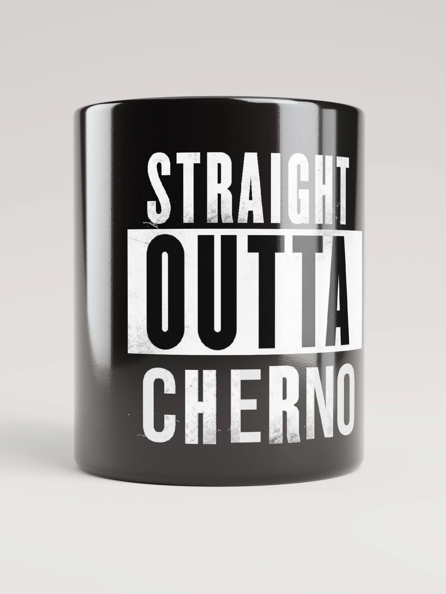 Straight Outta Cherno Black Glossy Mug product image (1)
