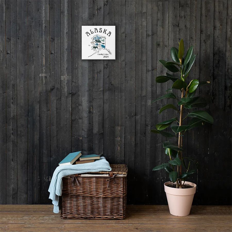Alaskan Adventure: hand-drawn map & landscapes canvas wall art product image (6)
